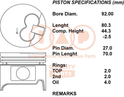 10117062 IAP QUALITY PARTS Поршень