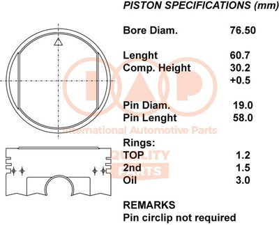 10103032 IAP QUALITY PARTS Поршень