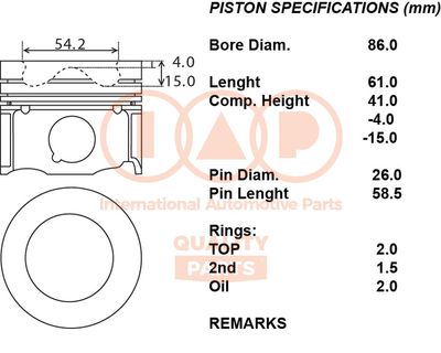 10011110 IAP QUALITY PARTS Поршень