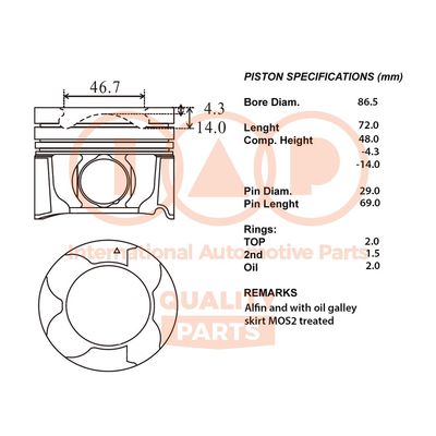 10017197 IAP QUALITY PARTS Поршень