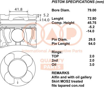 10009140 IAP QUALITY PARTS Поршень