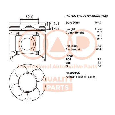 10012107 IAP QUALITY PARTS Поршень