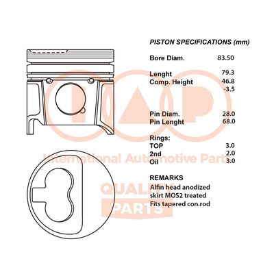 10016057 IAP QUALITY PARTS Поршень