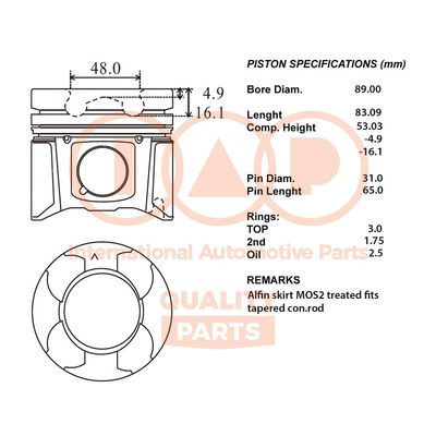 10013170 IAP QUALITY PARTS Поршень