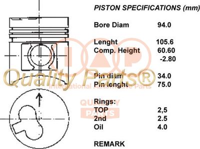 10013020 IAP QUALITY PARTS Поршень