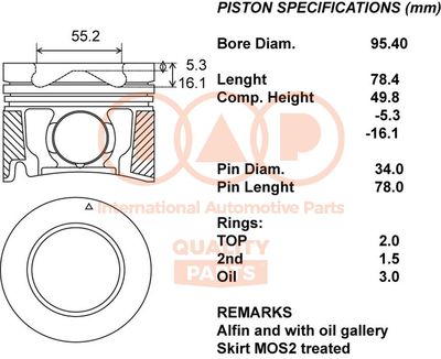 10009090 IAP QUALITY PARTS Поршень