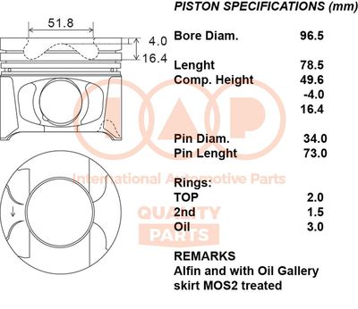 10017155 IAP QUALITY PARTS Поршень