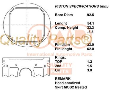 10115055 IAP QUALITY PARTS Поршень