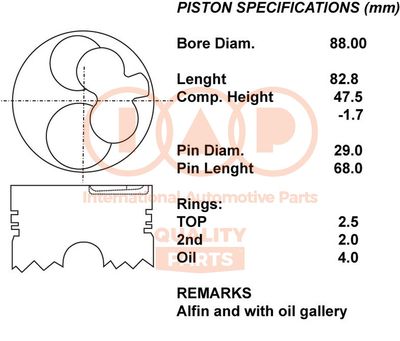 10009008 IAP QUALITY PARTS Поршень