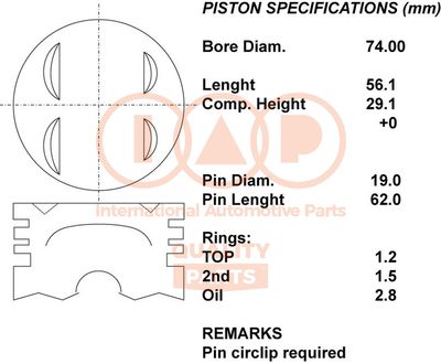 10116060 IAP QUALITY PARTS Поршень