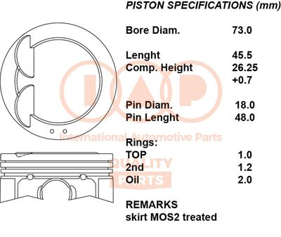 10016064 IAP QUALITY PARTS Поршень