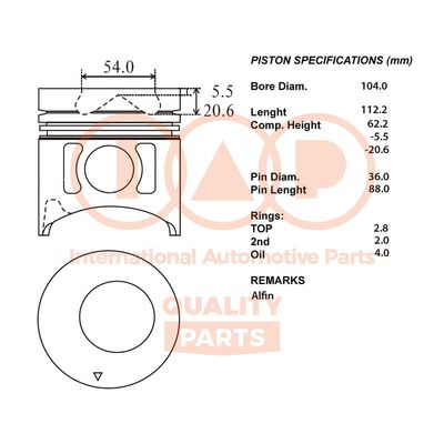 10012102 IAP QUALITY PARTS Поршень