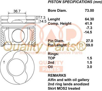 10017103 IAP QUALITY PARTS Поршень