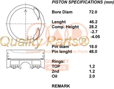 10017112 IAP QUALITY PARTS Поршень