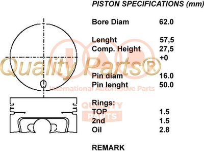 10116010 IAP QUALITY PARTS Поршень