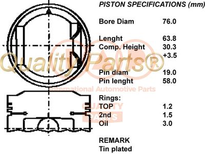 10003097 IAP QUALITY PARTS Поршень