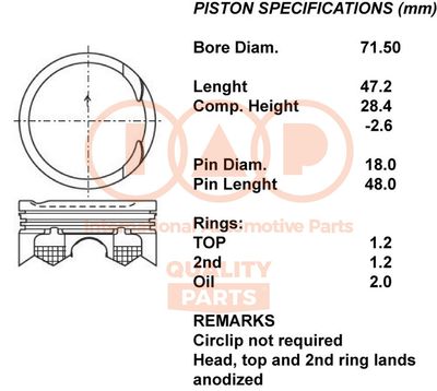 10013093 IAP QUALITY PARTS Поршень