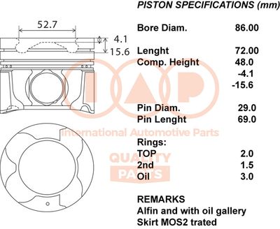 10017202 IAP QUALITY PARTS Поршень