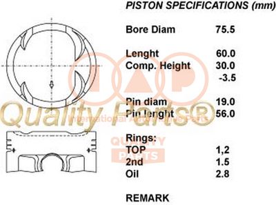 10106023 IAP QUALITY PARTS Поршень