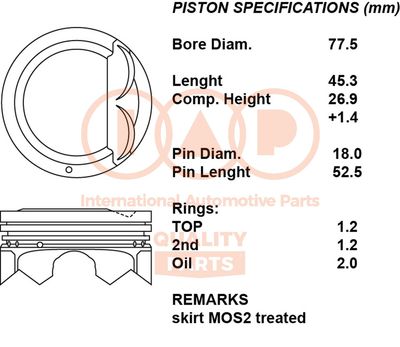 10021101 IAP QUALITY PARTS Поршень