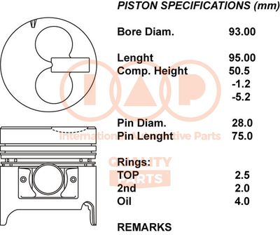 10103025 IAP QUALITY PARTS Поршень