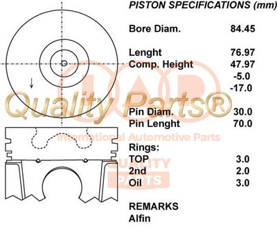 10014070 IAP QUALITY PARTS Поршень