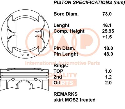 10016066 IAP QUALITY PARTS Поршень