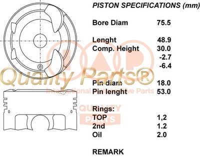 10017111 IAP QUALITY PARTS Поршень