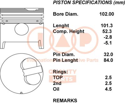 10117020 IAP QUALITY PARTS Поршень