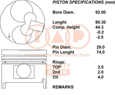 10117064 IAP QUALITY PARTS Поршень