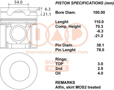 10013073 IAP QUALITY PARTS Поршень