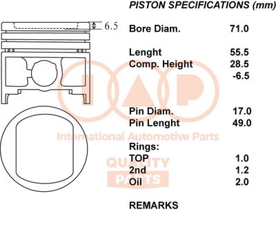 10003042 IAP QUALITY PARTS Поршень