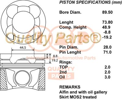 10013153 IAP QUALITY PARTS Поршень