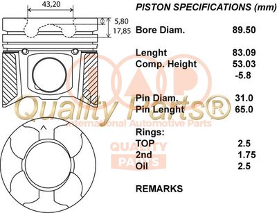 10013169 IAP QUALITY PARTS Поршень