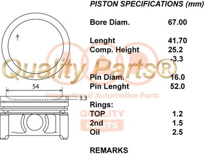 10000109 IAP QUALITY PARTS Поршень