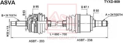 TYXD909 ASVA Приводной вал