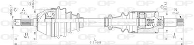 DRS601800 OPEN PARTS Приводной вал