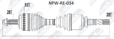 NPWRE034 NTY Приводной вал