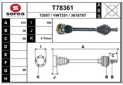 T78361 EAI Приводной вал
