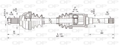 DRS635400 OPEN PARTS Приводной вал