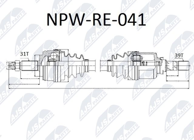 NPWRE041 NTY Приводной вал