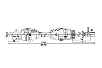 DDS250400 DYNAMATRIX Приводной вал