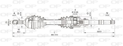 DRS615400 OPEN PARTS Приводной вал