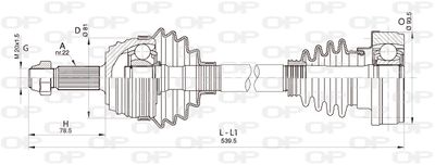 DRS633800 OPEN PARTS Приводной вал