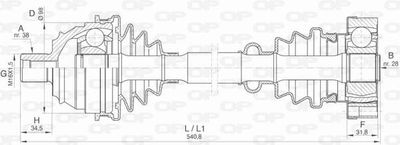 DRS642400 OPEN PARTS Приводной вал