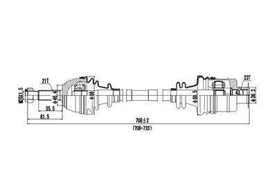 DDS250022 DYNAMATRIX Приводной вал