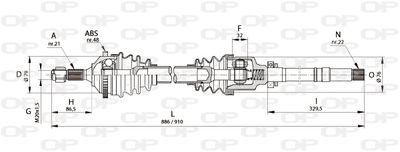 DRS615000 OPEN PARTS Приводной вал