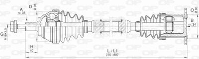 DRS641400 OPEN PARTS Приводной вал