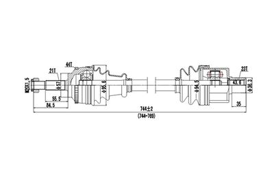 DDS250021 DYNAMATRIX Приводной вал