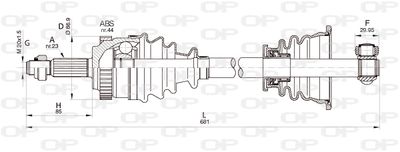 DRS635000 OPEN PARTS Приводной вал